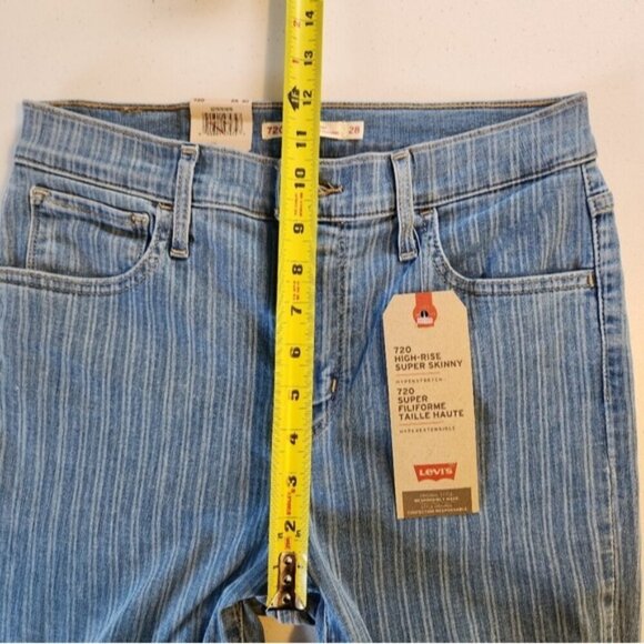 LEVI'S 720 High Rise Super Skinny Sapphire Stripe Jeans New NWT Size 28 Stretch - Picture 11 of 13